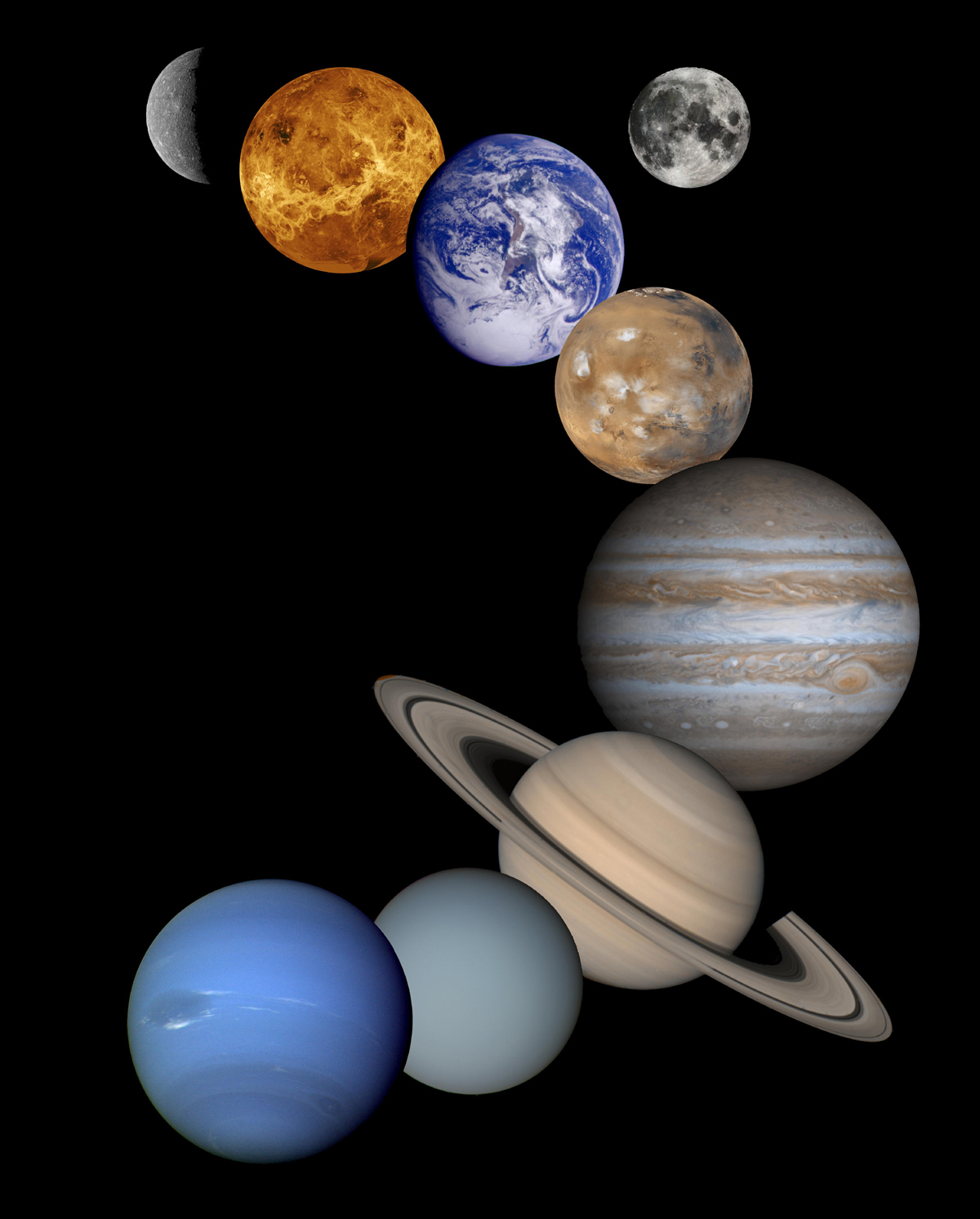  A montage of the Solar System