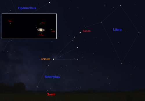 Saturn above the 'head' of Scorpius