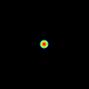 Small Gaussian beam (logarithmic pseudocolour)