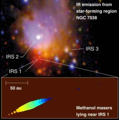 Infrared and VLBI radio studies of the star forming region NCG 7538