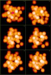 MERLIN observations of water vapour clouds around the Mira-like star, RT Virginis, changing over a period of 10 weeks