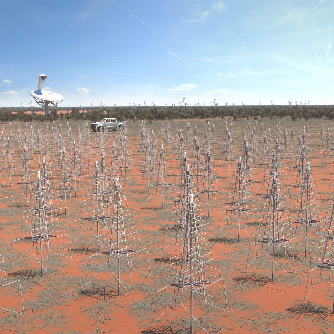 Close up of the dipole array situated in Western Australia
