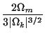 $\displaystyle {2 \Omega_m \over 3 \vert\Omega_k\vert^{3/2}}$