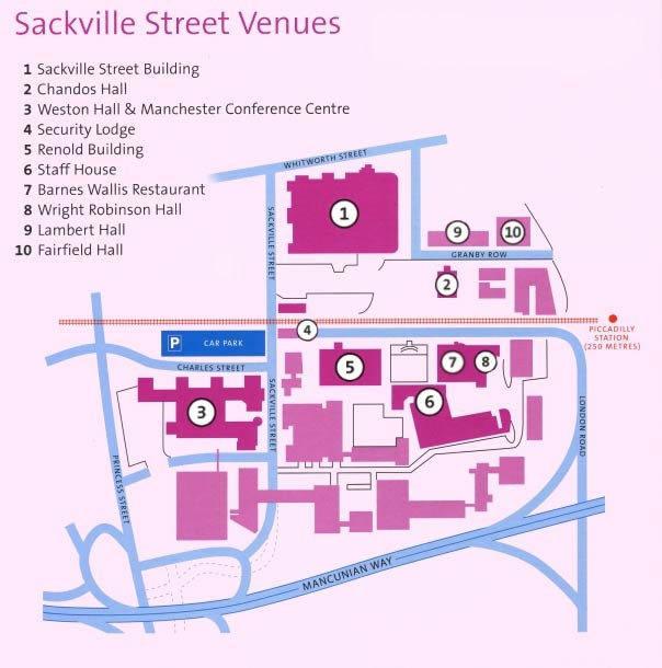 Map of Sackville street campus, showing precise location of the Conference 