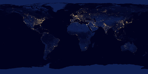 The Earth at night Earth