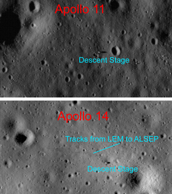 The Apollo 11 and 14 landing sites Apollo