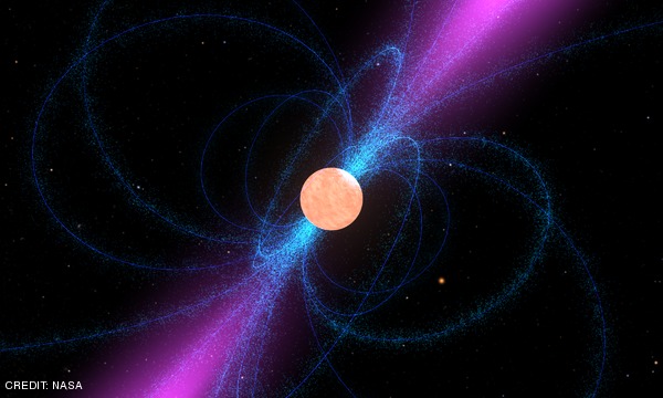Still from a pulsar animation. CREDIT: NASA April 2012 Extra