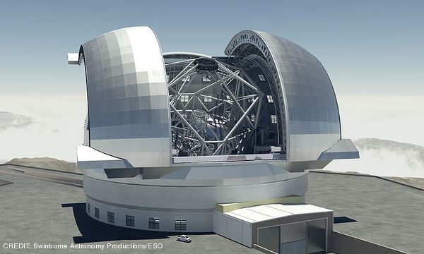 An artist's impression of the E-ELT optical telescope in Chile. CREDIT: Swinburne Astronomy Productions/ESO July 2012 Extra