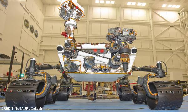NASA's Mars rover, Curiosity, which will land on the red planet this month. CREDIT: NASA/JPL-Caltech August 2012