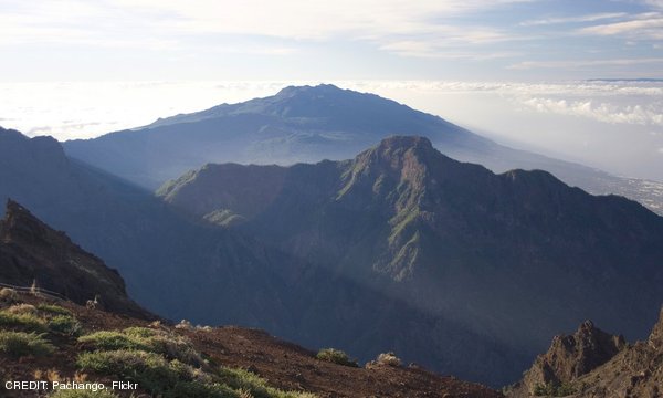 The view over the Caldera from the Observatory at the Roque de los Muchachos, La Palma, Spain. CREDIT: Pachango, Flickr IMC 2012