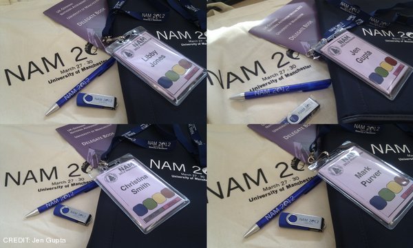 The NAM 2012 delegate packs. CREDIT: Jen Gupta NAM 2012