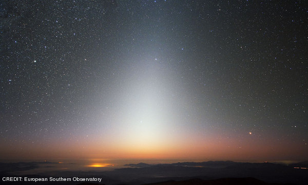 Zodiacal Light over La Silla. CREDIT: European Southern Observatory's photostream, Flickr January 2013