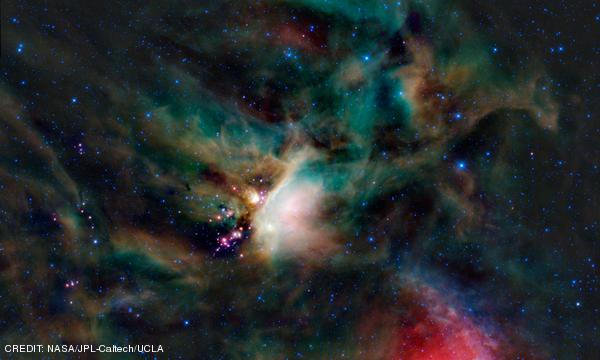 A Widefield Infrared Survey Explorer (WISE) image of the Rho Ophiuchi cloud. This is one of the closest star forming regions to the Earth. CREDIT: NASA/JPL-Caltech/UCLA January 2013 Extra
