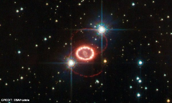 Hubble Space Telescope image of Supernova 1987A. CREDIT: ESA/Hubble May 2015 Extra