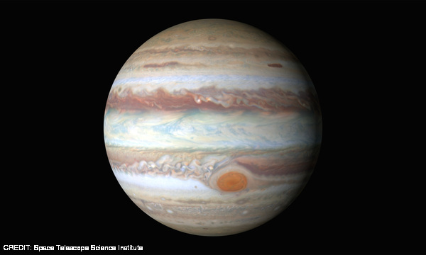 Jupiter as imaged by the Hubble Space Telescope CREDIT: Space Telescope Science Institute April 2016