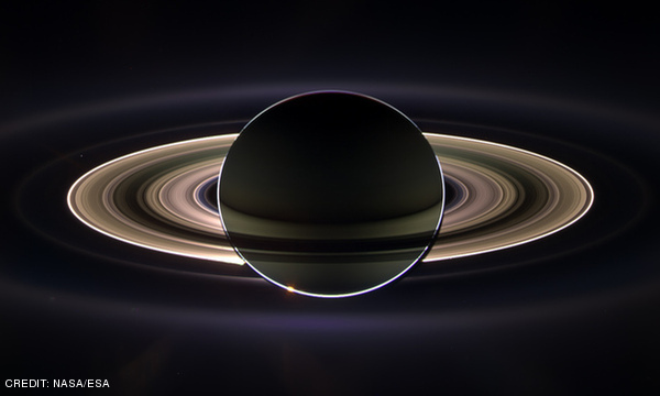 A total eclipse of the Sun by Saturn taken by Cassini. CREDIT: NASA/ESA April 2017 Extra