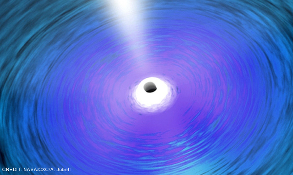 An artist's illustration of an ultra-massive black hole. CREDIT: NASA/CXC/A. Jubett March 2018