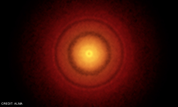 An ALMA image of the young star TW Hydrae, with associated protoplanetary disk. CREDIT: ALMA September 2018