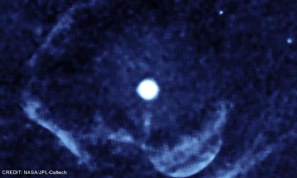 Enhanced image from NASA's Galaxy Evolution Explorer, ionized gas around Z Camelopardalis (Z Cam was one of the earliest known recurrent dwarf novae). CREDIT: NASA/JPL-Caltech December 2019 Extra