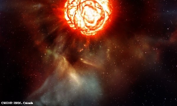 A plume on Betelgeuse (artist's impression) CREDIT: ESO/L. Calcada January 2020