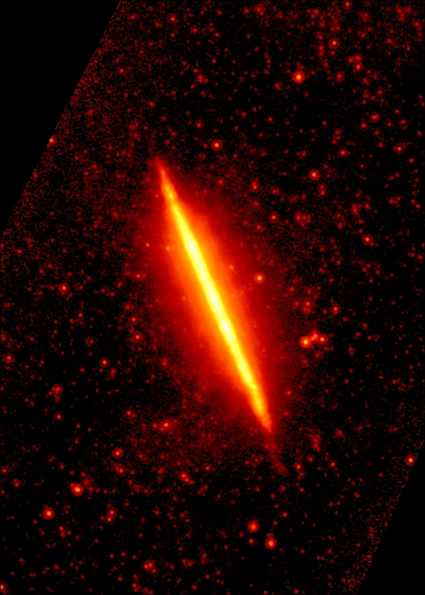 The mid-infrared (24 micron) image of NGC 4698 as seen with the Spitzer Space Telescope