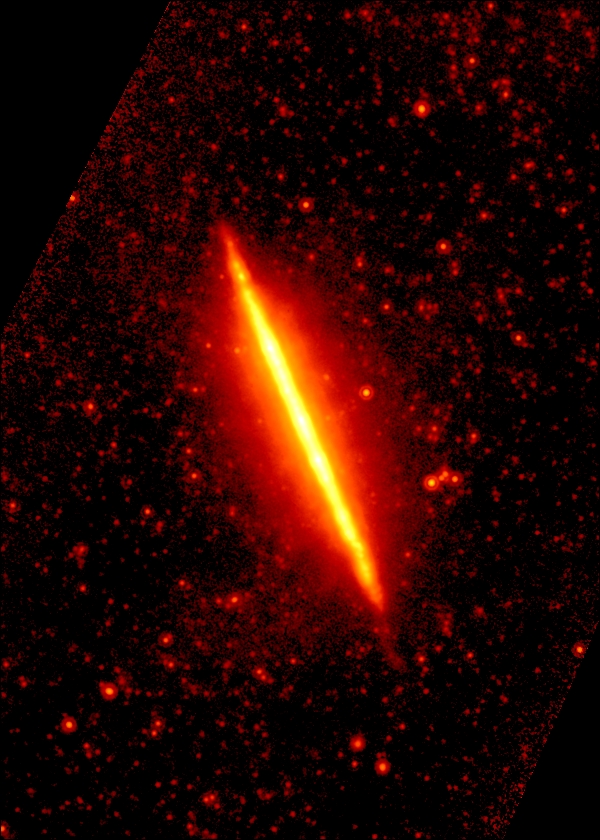 The mid-infrared (24 micron) image of NGC 4698 as seen with the Spitzer Space Telescope