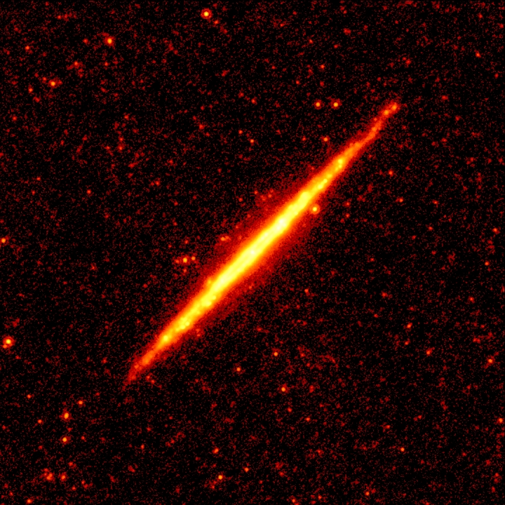 The mid-infrared (24 micron) image of NGC 4565 as seen with the Spitzer Space Telescope