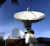 The 42ft Radio Telescope at Jodrell Bank.