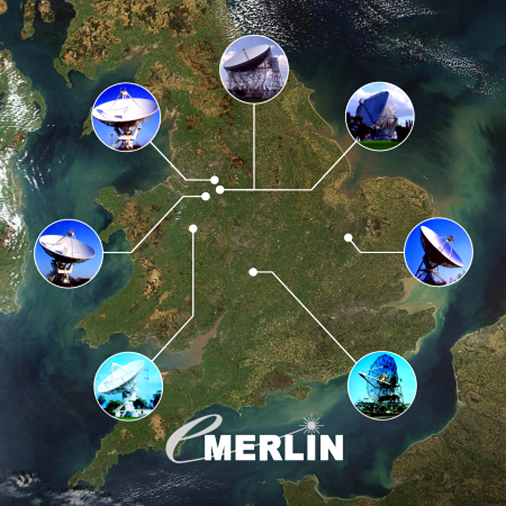 Locations of the e-MERLIN antennas 