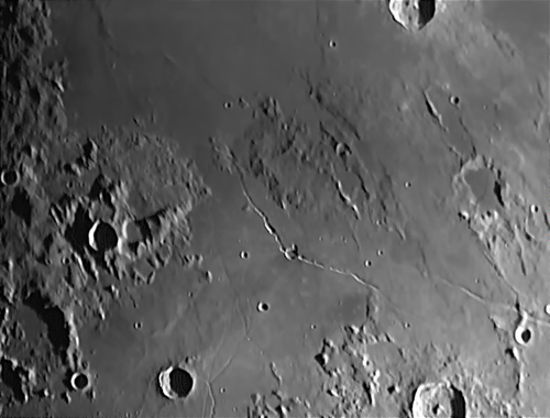 Hyginus Crater and Rille Hyginus Rille