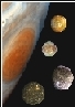  A montage of Jupiter and its moons